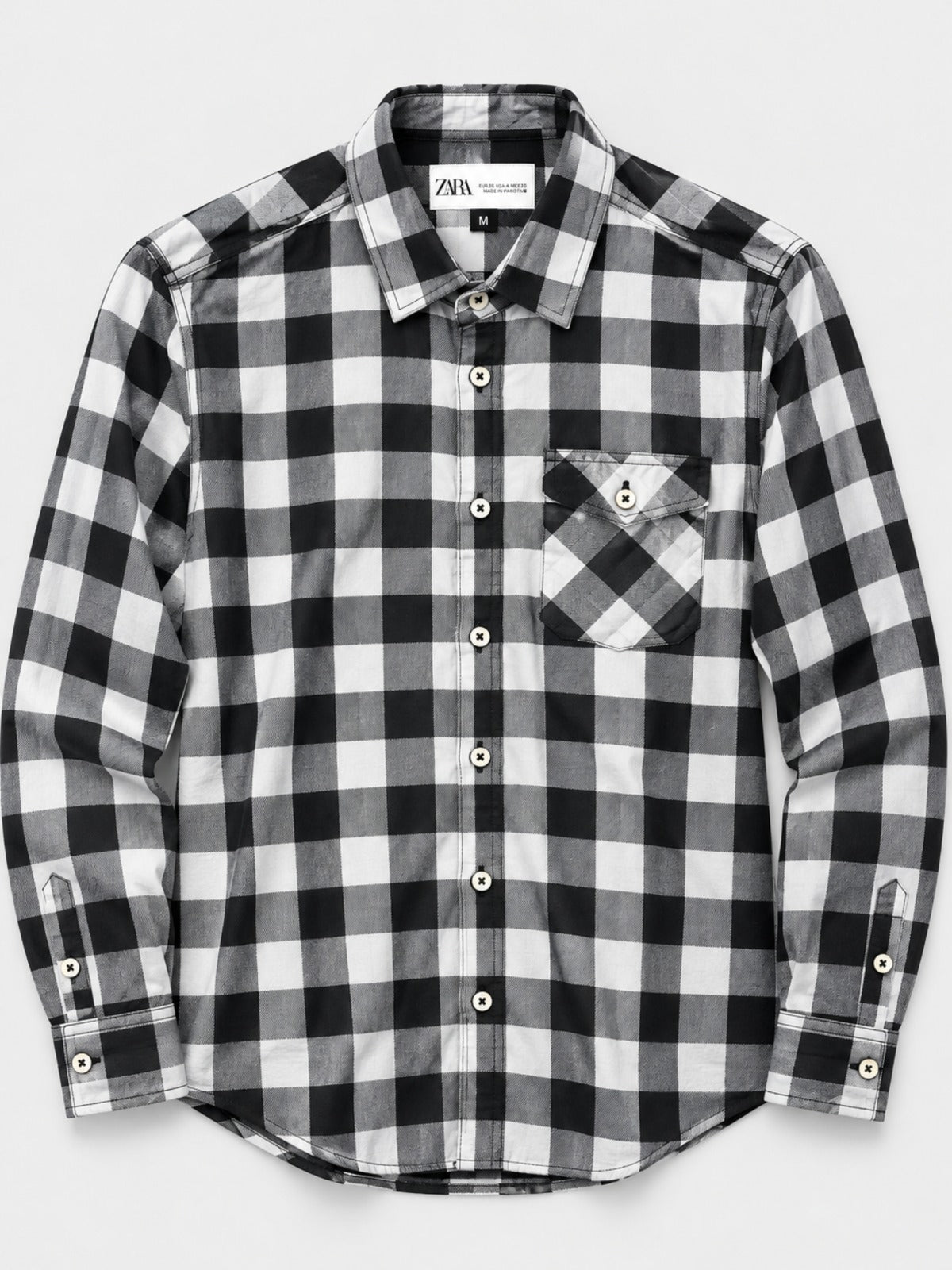 Men's Premium White & Black Winter Check Shirt