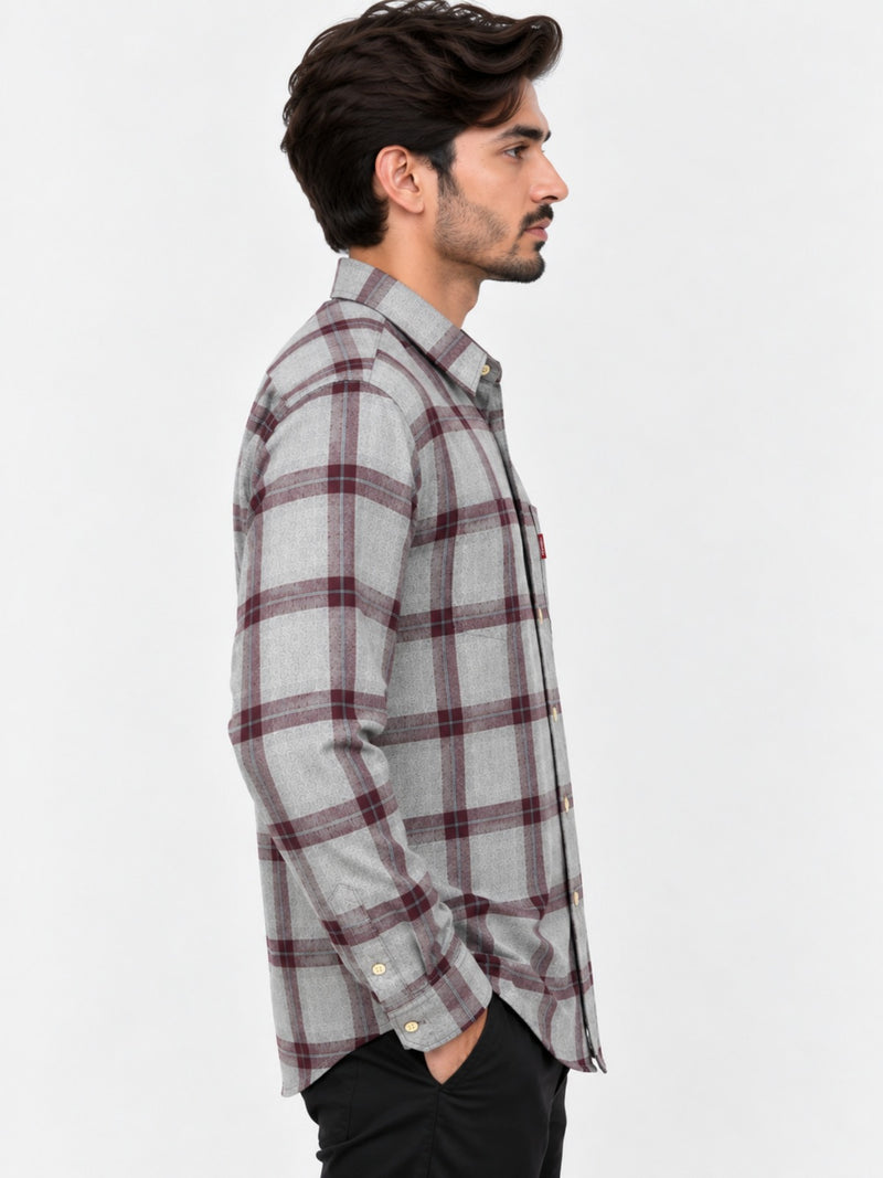 Men's Premium Winter Small Check Casual Shirt
