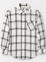 Men's White & Black Large Check Casual Shirt