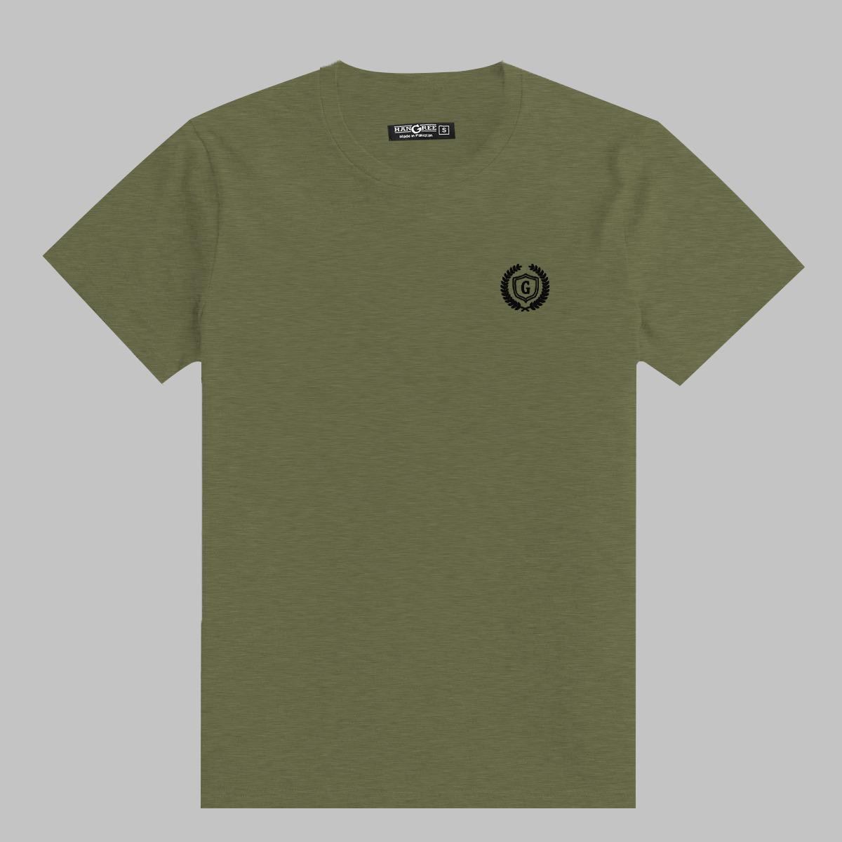 HG Signature Emb O Neck Tee Shirt - Olive Green