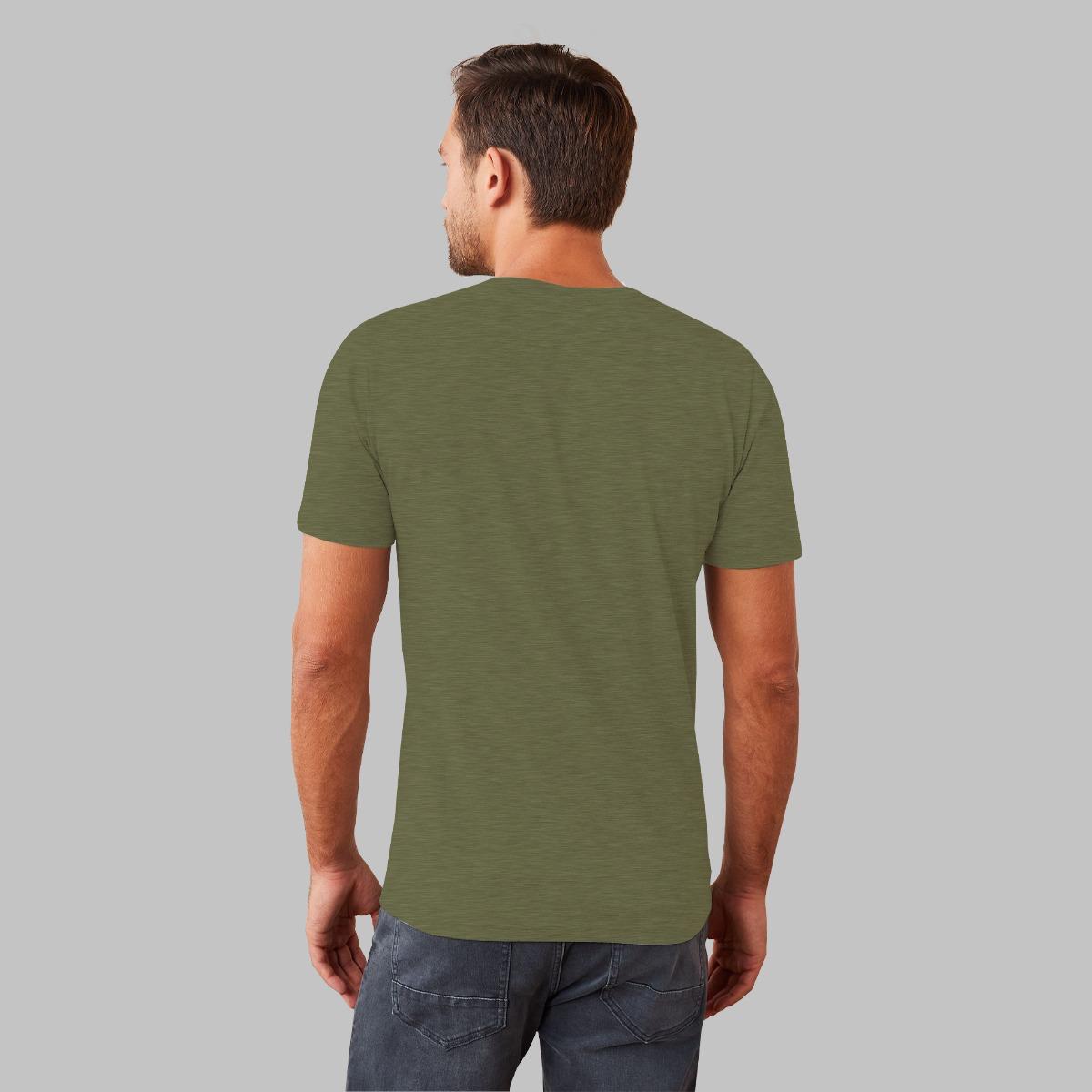 HG Signature Emb O Neck Tee Shirt - Olive Green