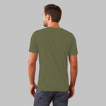 Men's Signature Emb. Round Neck Tee Shirt - Olive Green