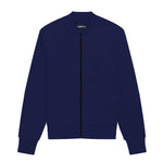 Hangree Solid Fleece Bomber Zipper Jacket - Navy