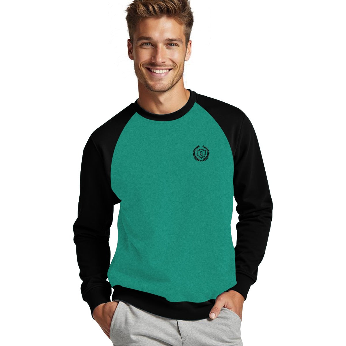 Hangree Signature Emb Fleece Sweatshirt - Elf Green Black