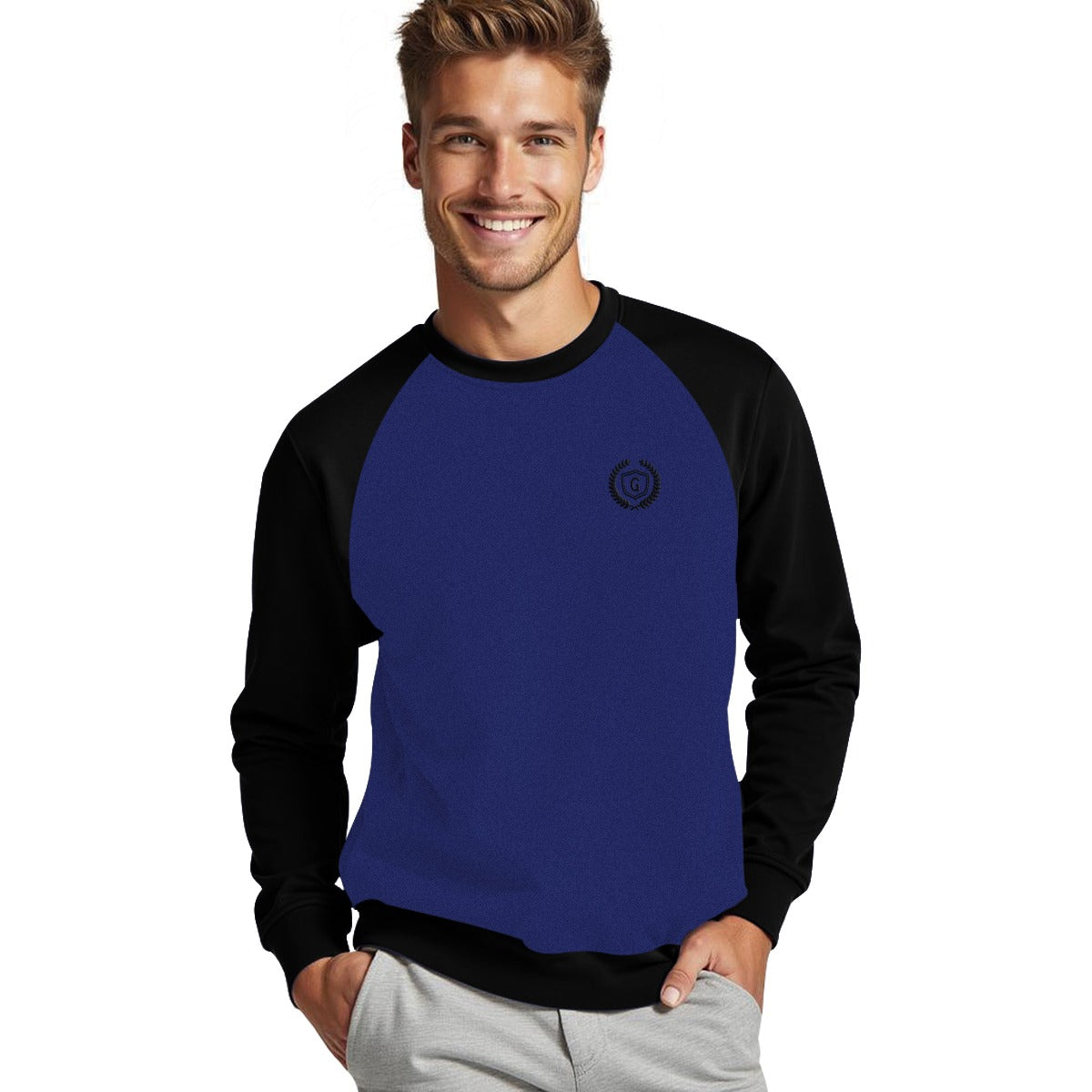 Hangree Signature Emb Fleece Sweatshirt - Royal Black