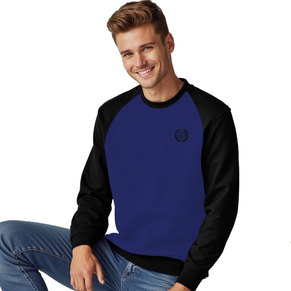 Hangree Signature Emb Fleece Sweatshirt - Royal Black