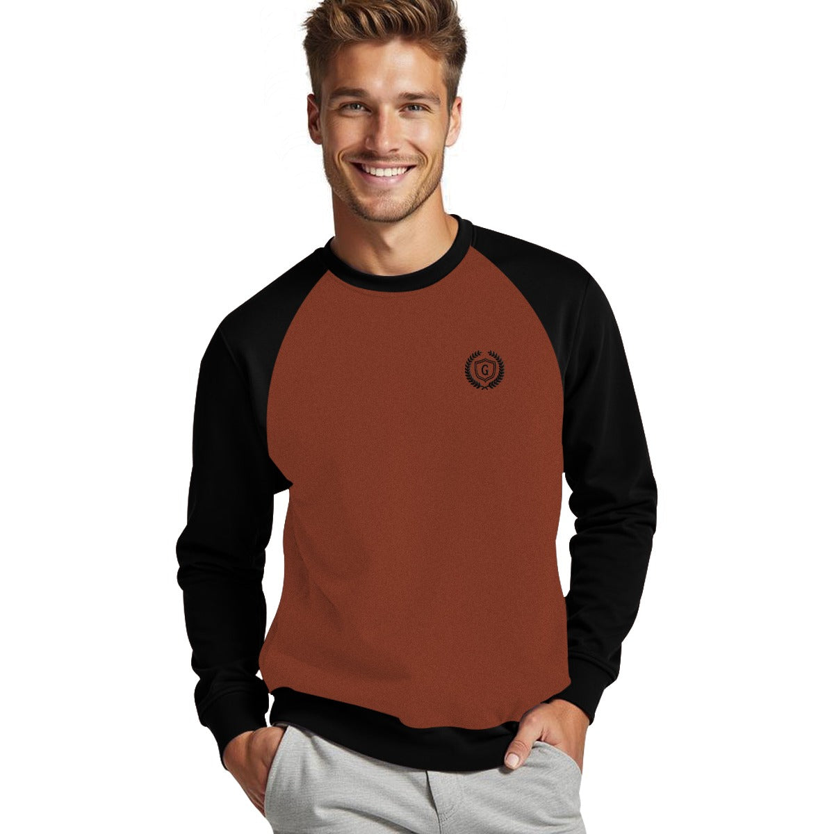 Hangree Signature Emb Fleece Sweat Shirt - Rest Black