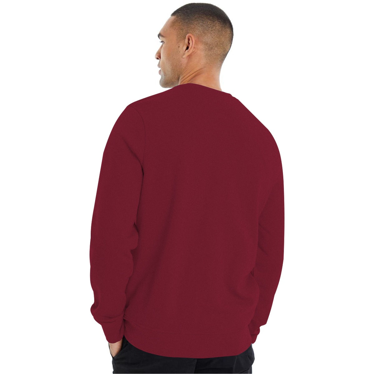 "Stay On Track" Graphic Printed Sweat Shirt - Maroon