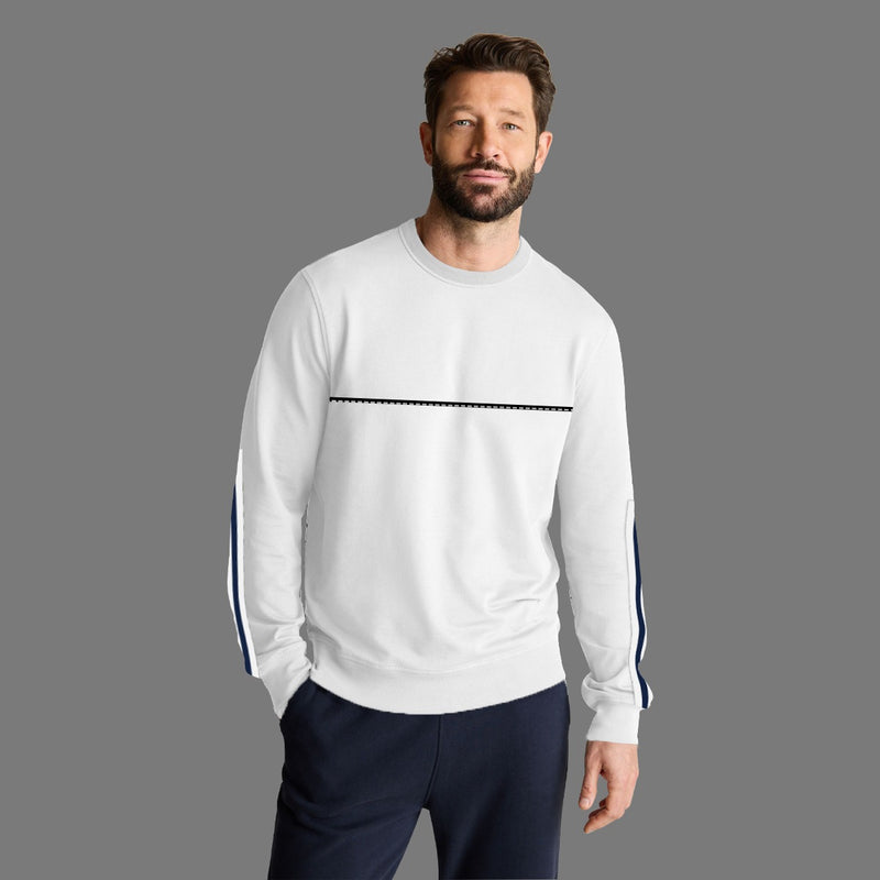 HG Elegant Combo Terry Sweat Shirt - White