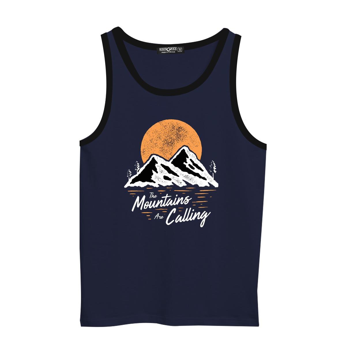 HG "Mountains" Printed ActiveFit Sleeveless Vest - Dark Navy