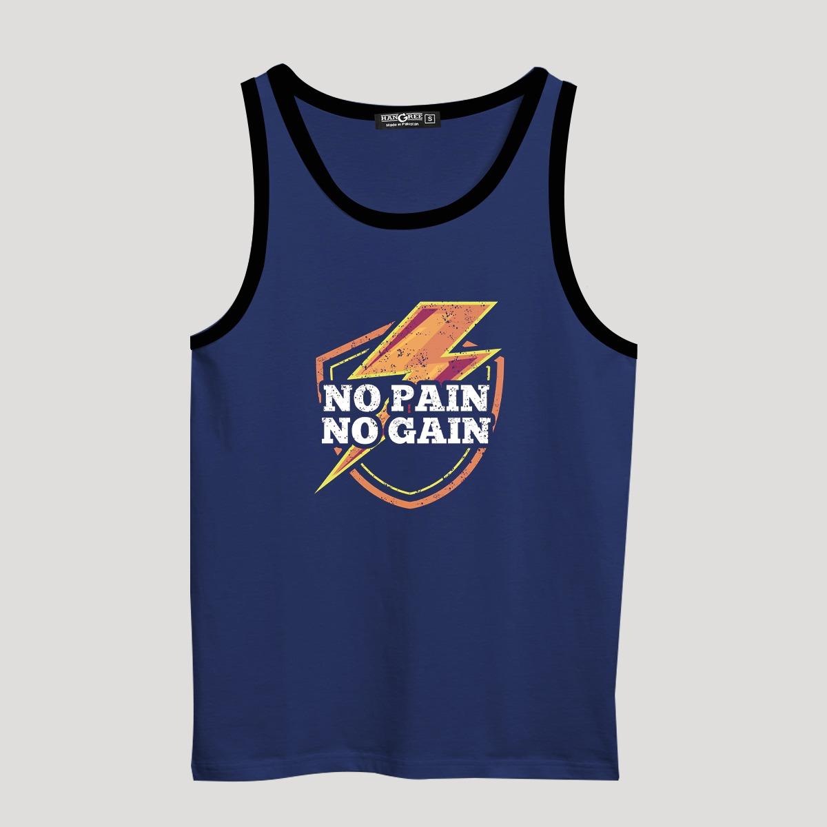HG "NO PAIN NO GAIN" Printed Stylish Vest For Men's - Marine Blue