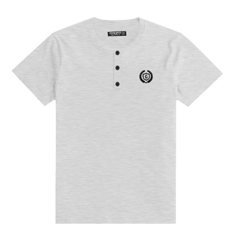 HG SIGNATURE EMB HENLEY TEE - HYDER GRAY