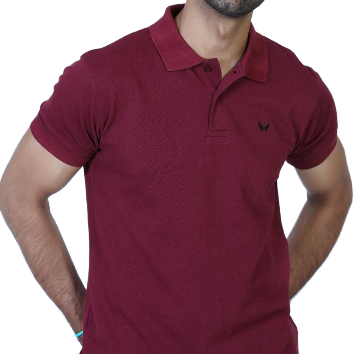 Signature Embroidered Polo - Maroon