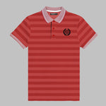 HG Signature Emb Stripper Contrast Collar Polo Shirt - Red