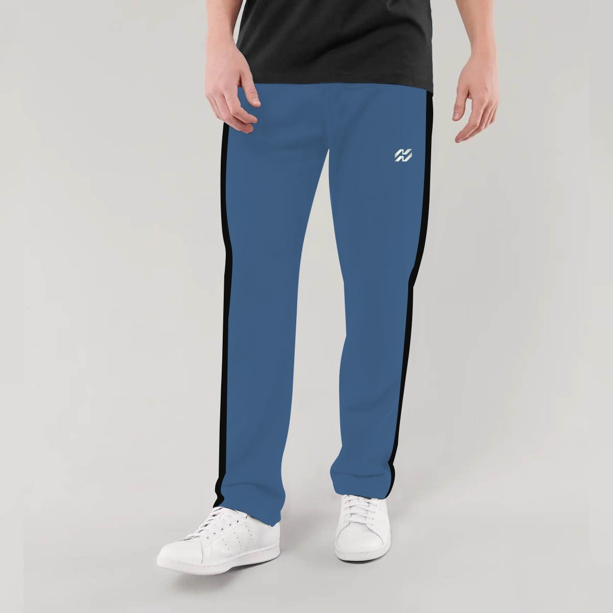 Hangree Premium Soft Cotton Panel Trouser - Gray Blue