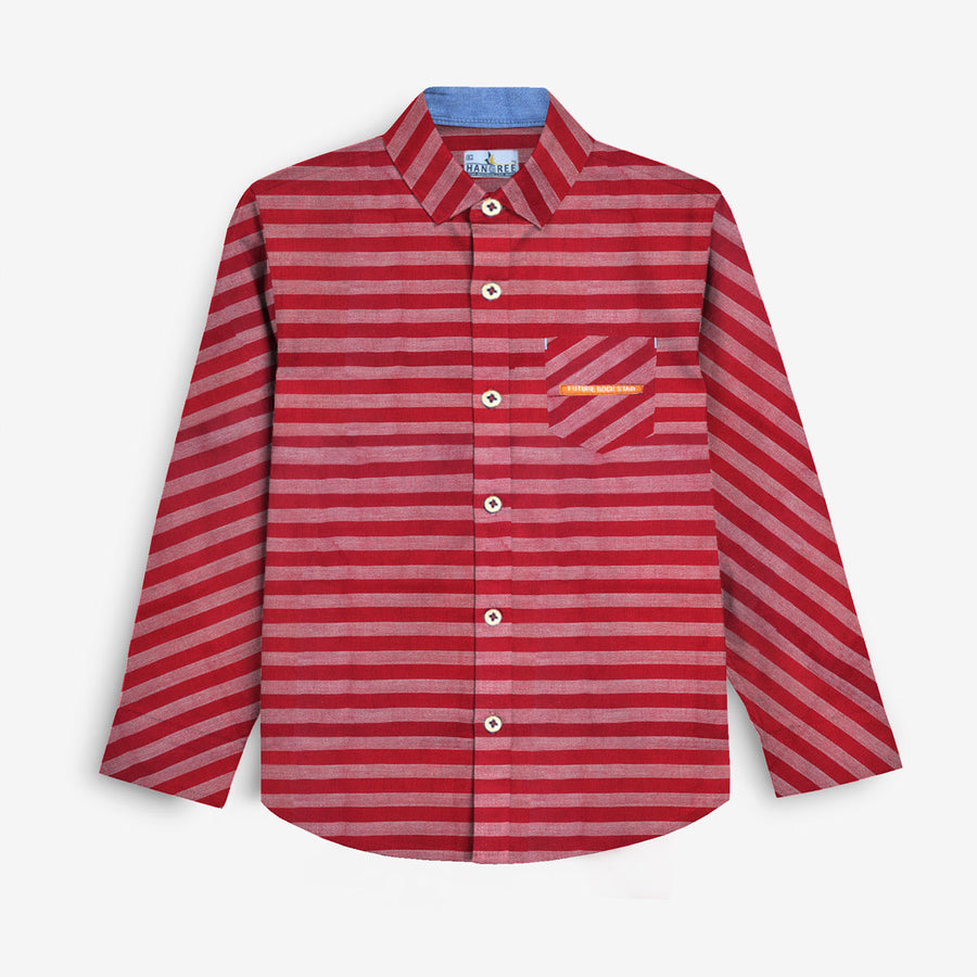 Elegant Fashion Lining Boy's Casual Shirt