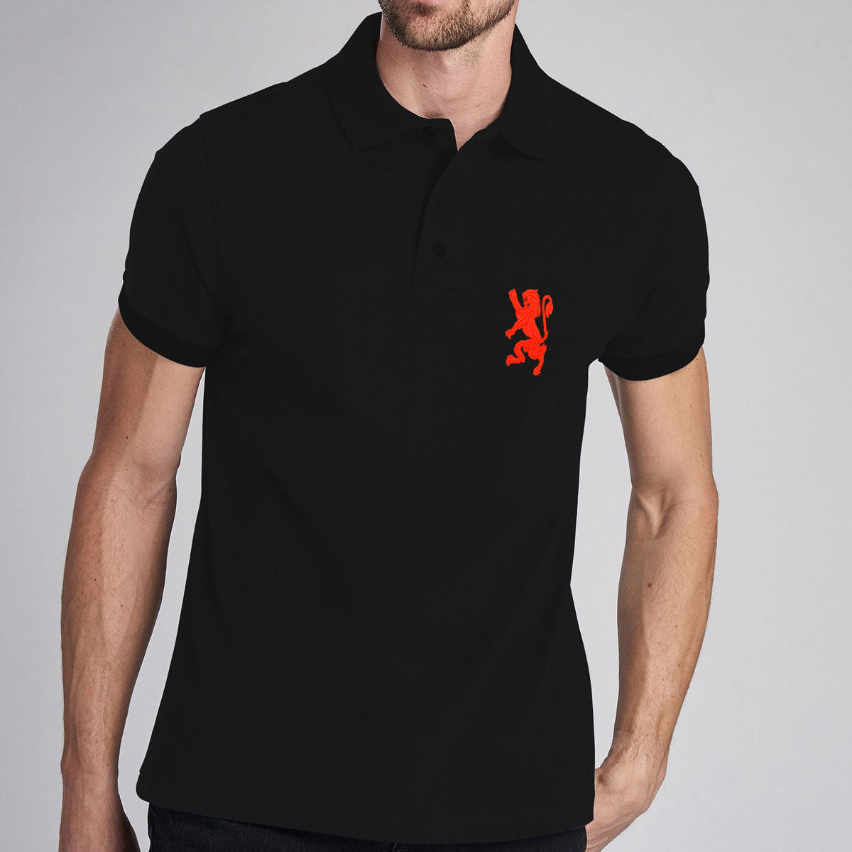 JRDNO DOUBLE COLLAR EXECUTIVE BLACK POLO SHIRT