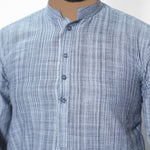MENS LIGHT GRAY KHADDI COTTON KURTA
