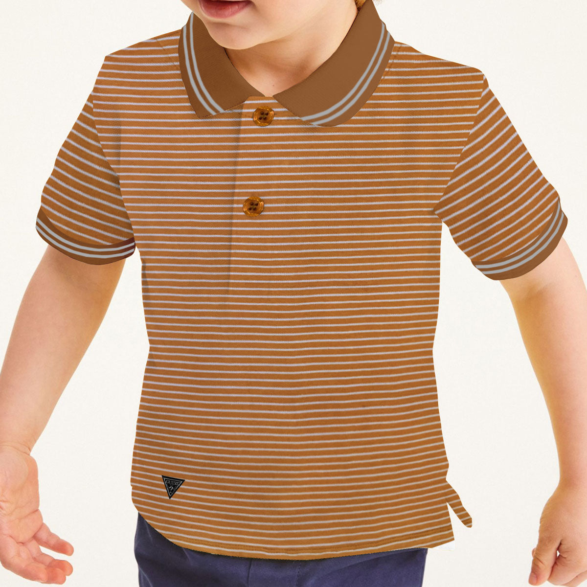 GS Boy's Yard Dyed Tipping Collar Polo Shirt