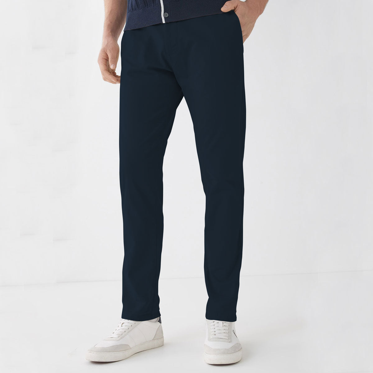 Branded NAVY NARROW COTTON PANT