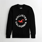 Men's "Hollister" Printed Fleece Sweat Shirt - Black
