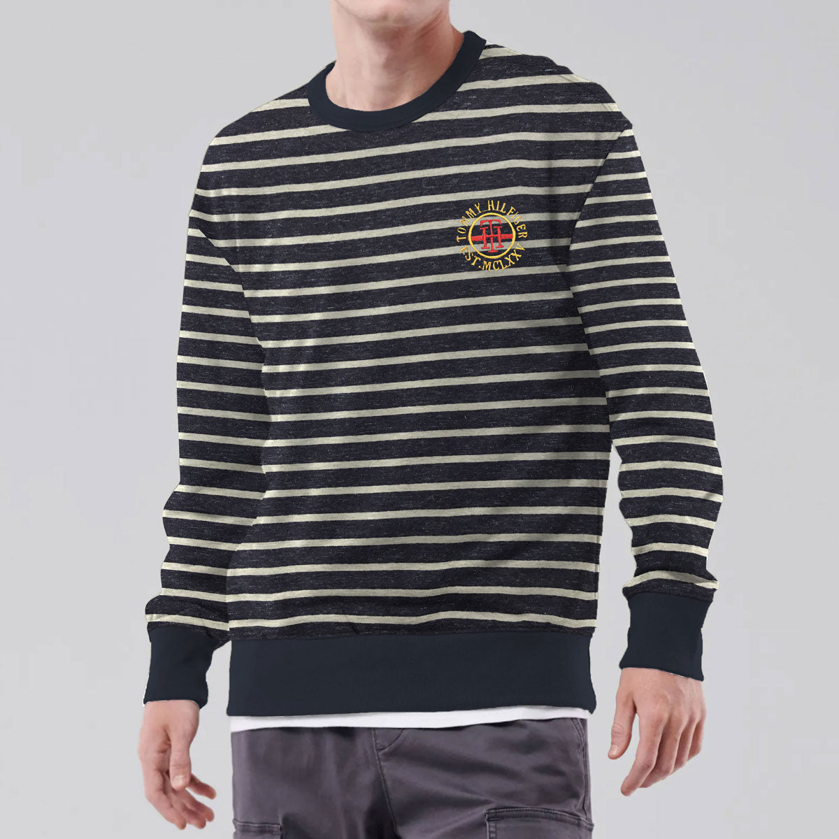 T/H YARN DYED STRAPER FLEECE SWEAT SHIRT