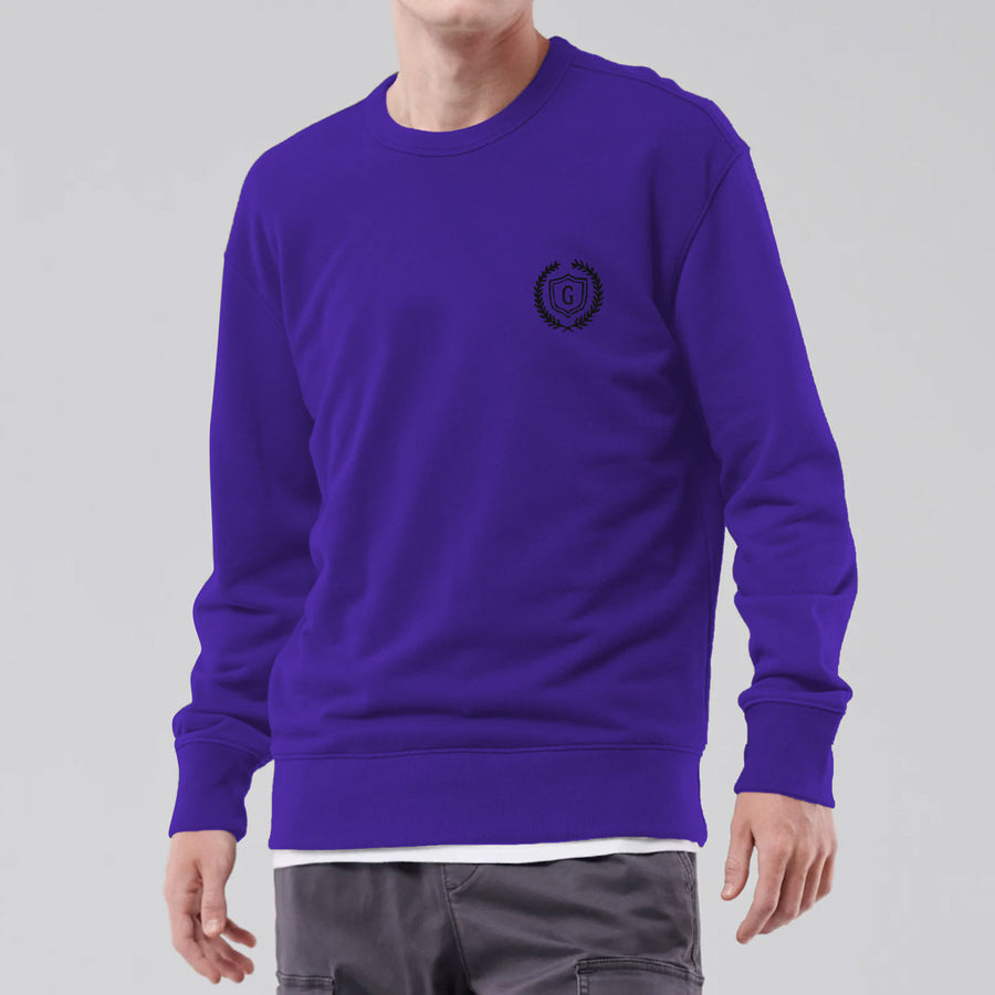 HG SUPER COOL DARK PURPLE SLIM FITTING FLEECE SWEAT SHIRT