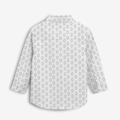 Printed White Boy's Casual Shirt