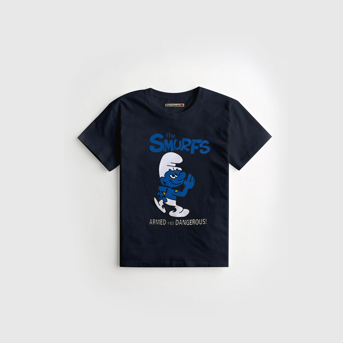 Navy Printed Kids Tee