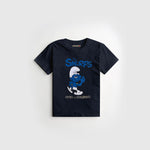Navy Printed Kids Tee