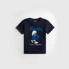 Navy Printed Kids Tee