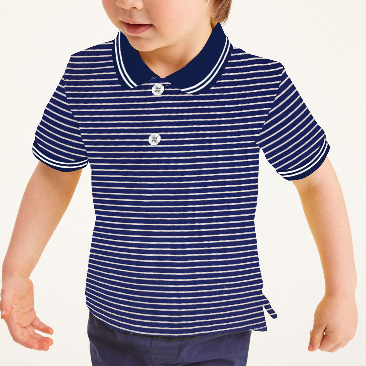 GS Boy's Yard Dyed Tipping Collar Polo Shirt
