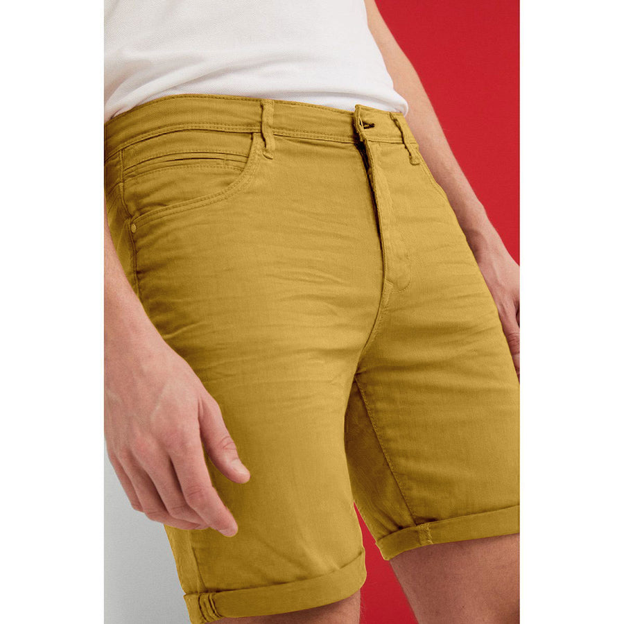 Sprng Field Elegant Mustered Denim Shorts