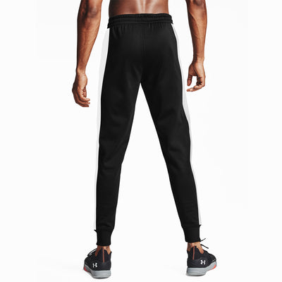 Men Close Bottom Polyester Black Panel Trouser
