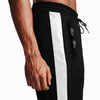 Men Close Bottom Polyester Black Panel Trouser