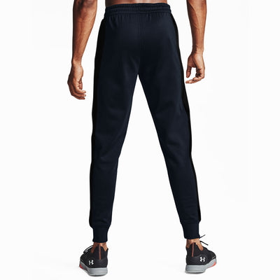 MEN CLOSE BOTTOM POLYESTER NAVY PANEL TROUSER