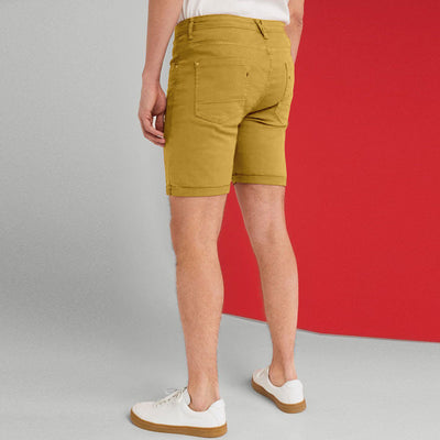 Sprng Field Elegant Mustered Denim Shorts