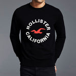 Men's "Hollister" Printed Fleece Sweat Shirt - Black