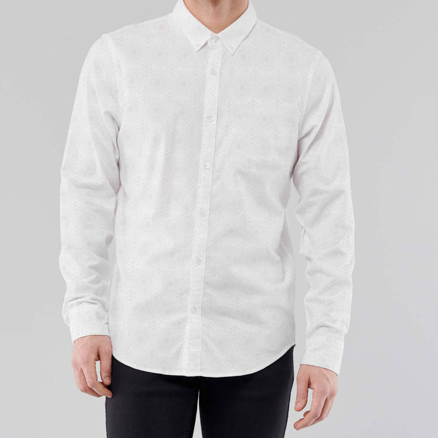 S/H White Self Printed Casual Shirt