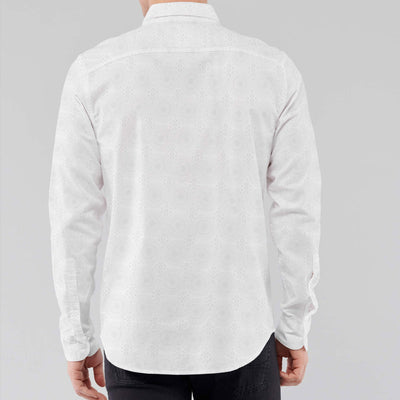 S/H White Self Printed Casual Shirt