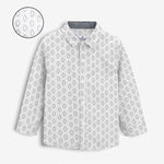 Printed White Boy's Casual Shirt