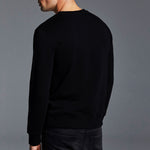 Men's "Hollister" Printed Fleece Sweat Shirt - Black