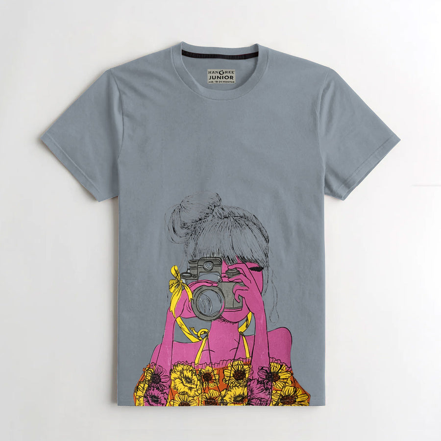 Cute Girl Graphic Printed Tee Shirt