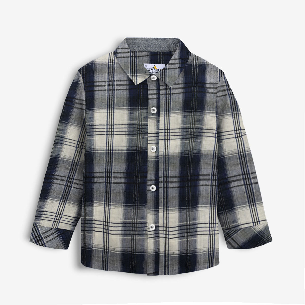 Contrast Check Boy's Casual Shirt