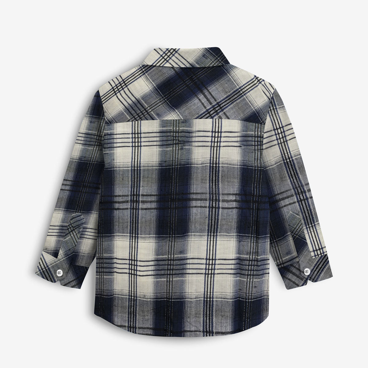 Contrast Check Boy's Casual Shirt
