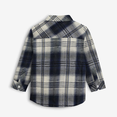 Contrast Check Boy's Casual Shirt