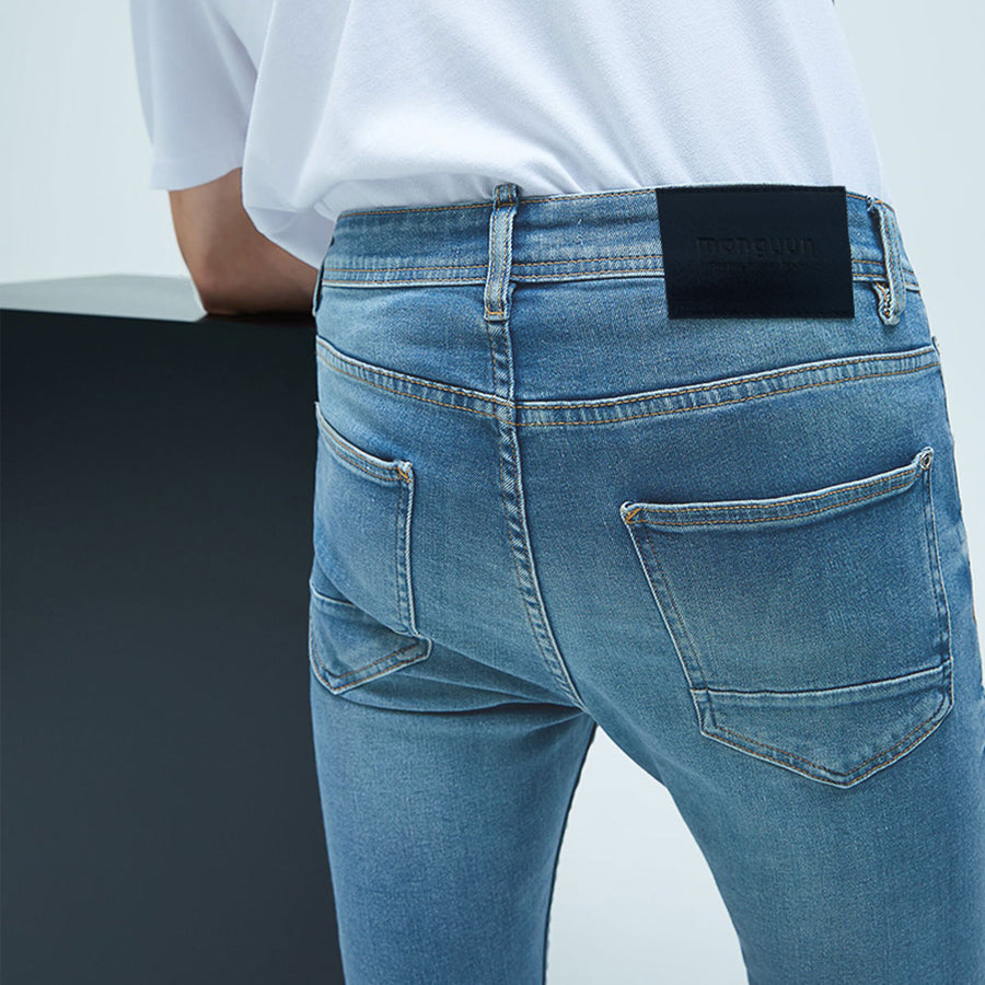 MAGUN MID WASH RIBBED DENIM PANT