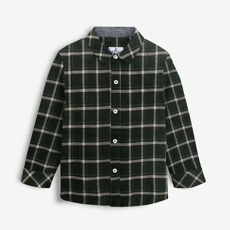 CONTRAST CHECK BOY'S CASUAL SHIRT