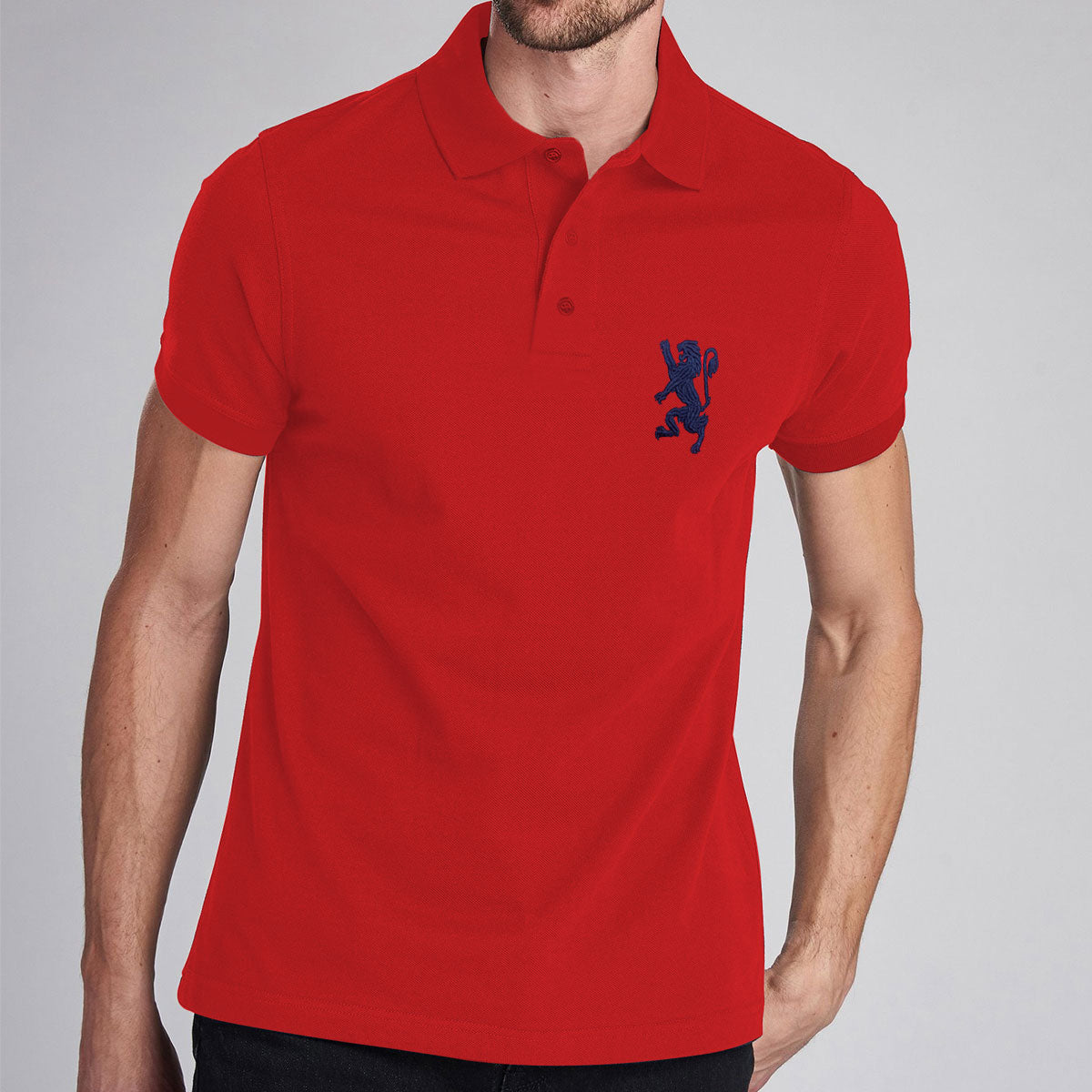 JRDNO Double Collar Executive Red Polo Shirt