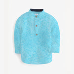Self Printed Ferozi Blue Kurta Casual Shirt